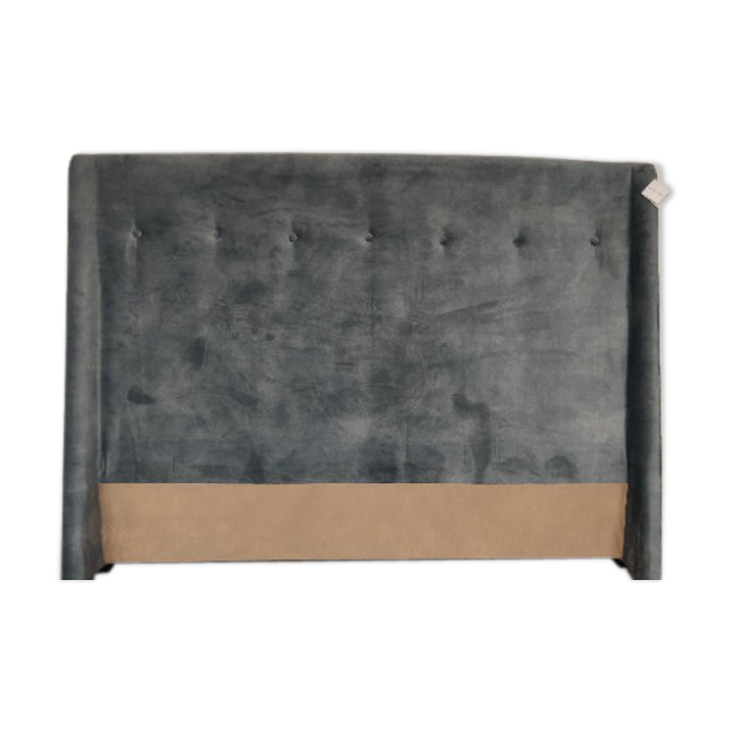 Blue grey velvet bed head