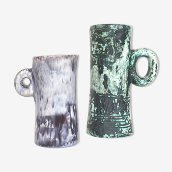 Set of 2 ceramic pitchers by Jacques Blin