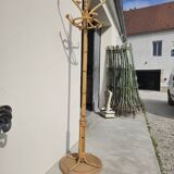 Vintage rattan bamboo parrot coat rack