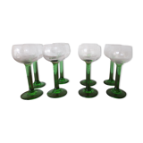 Crystal liqueur glass green foot grape pattern