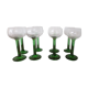 Crystal liqueur glass green foot grape pattern