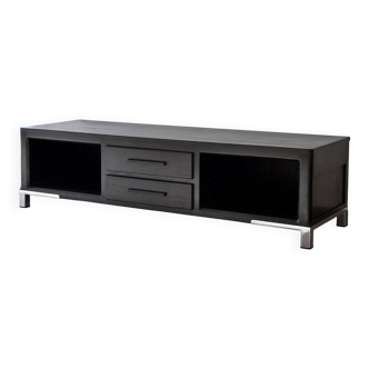 Meuble de télé bois et métal, chêne massif, enfilade tv