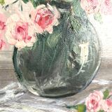 Framed flower bouquet painting