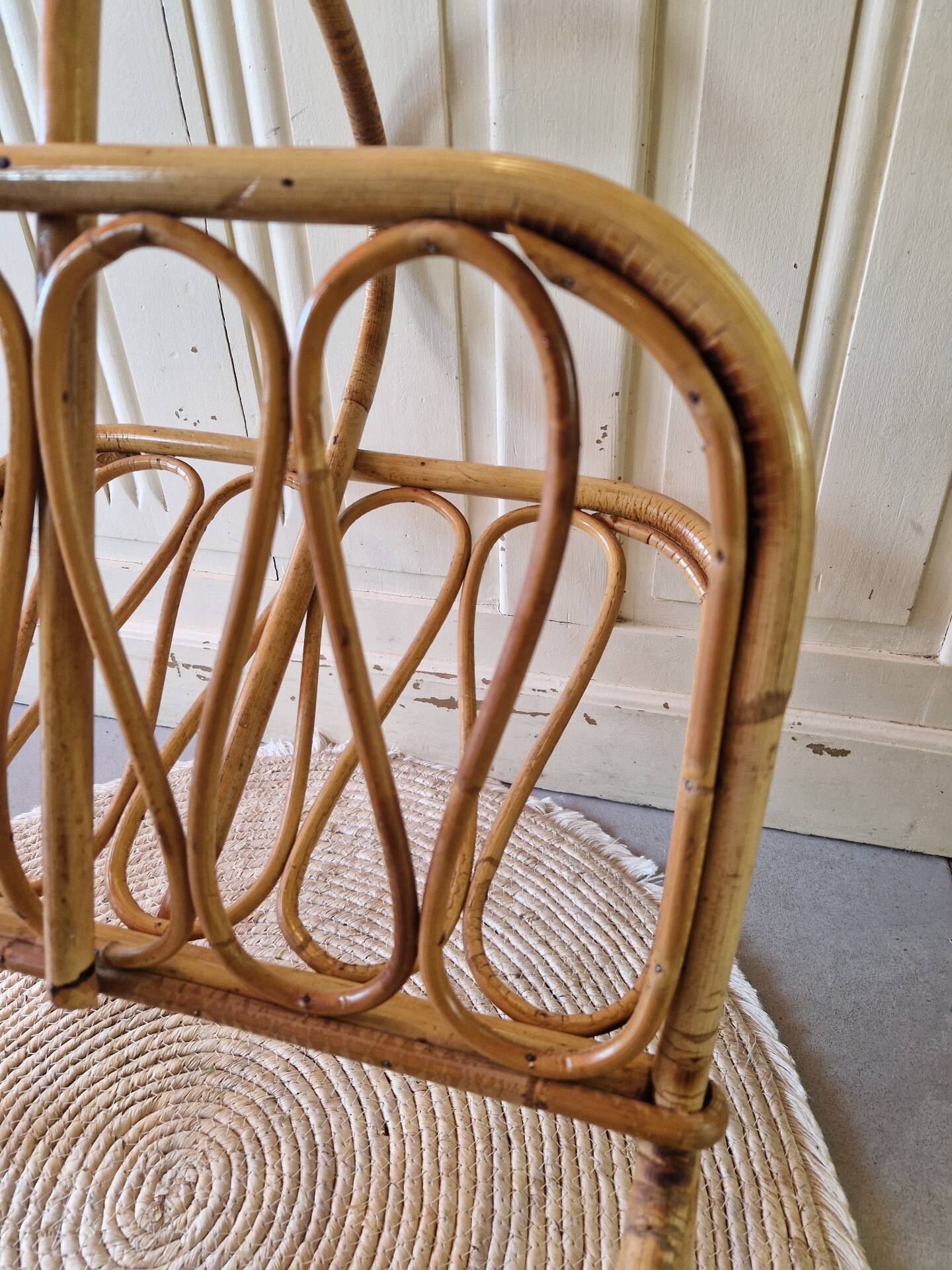 Vintage Rattan Magazine Rack