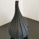 Murano glass vase "Drops" by Stellon Renzo signed Salviati matte black