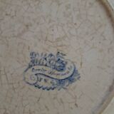 Ancienne assiette oiseaux fleurs bleues
