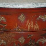 Chinoiserie Bombé Commode in Oak, Marble and Gilded Wood