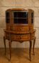 Desk - Display cabinet in the style of Louis XV with marquetry.