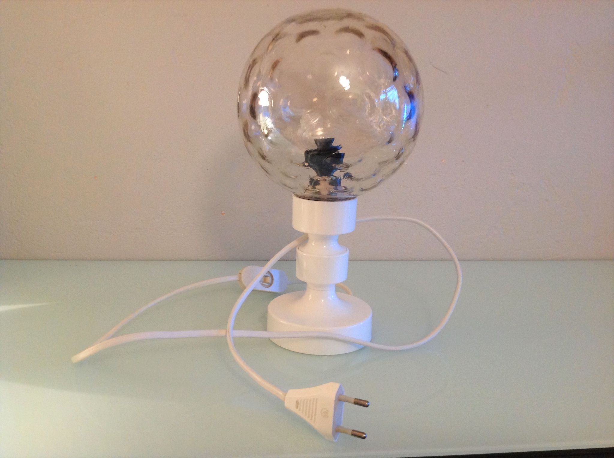 Bedside lamp globe in tinted glass / vintage 60s-70s