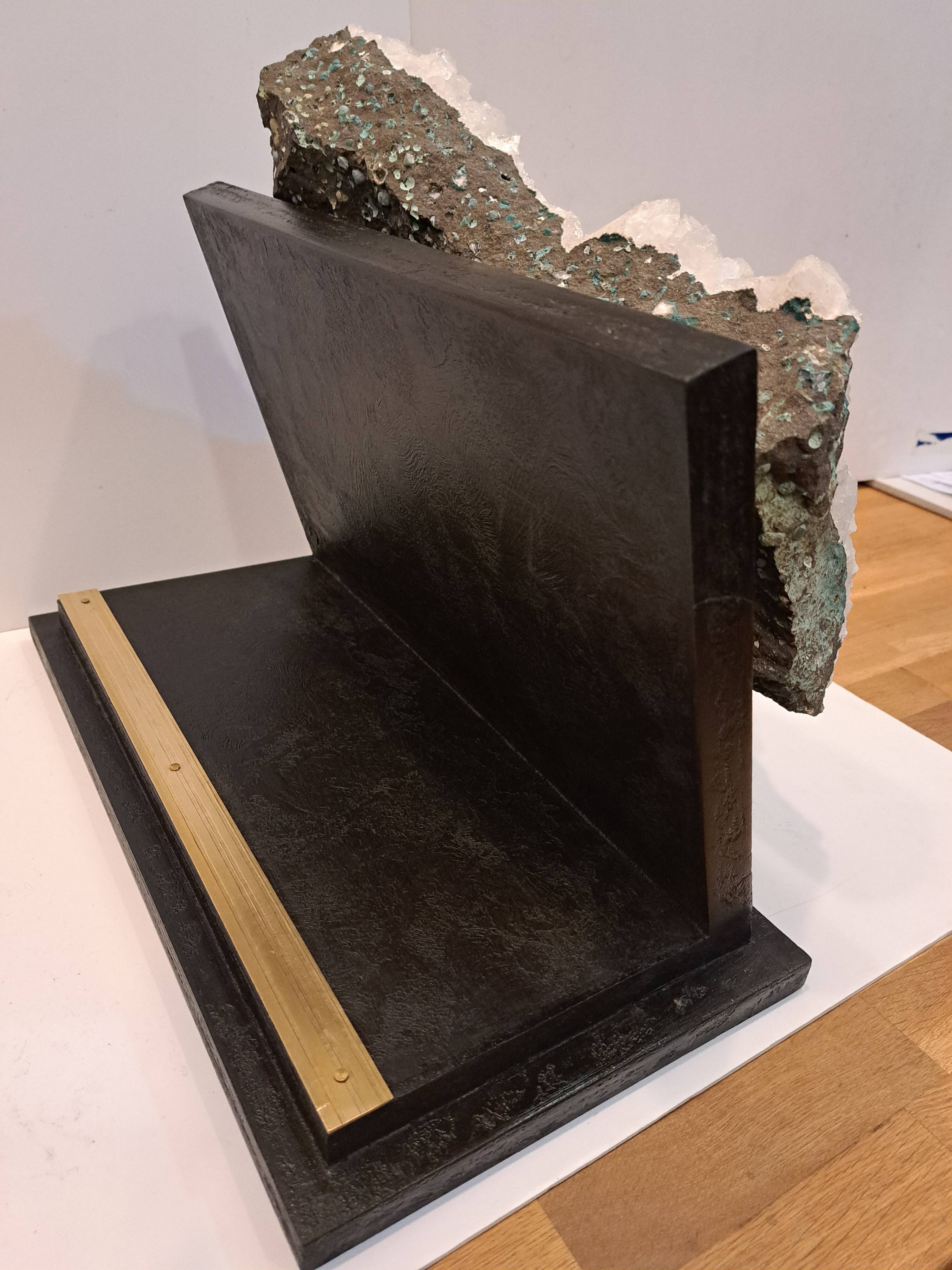 White quartz block on base