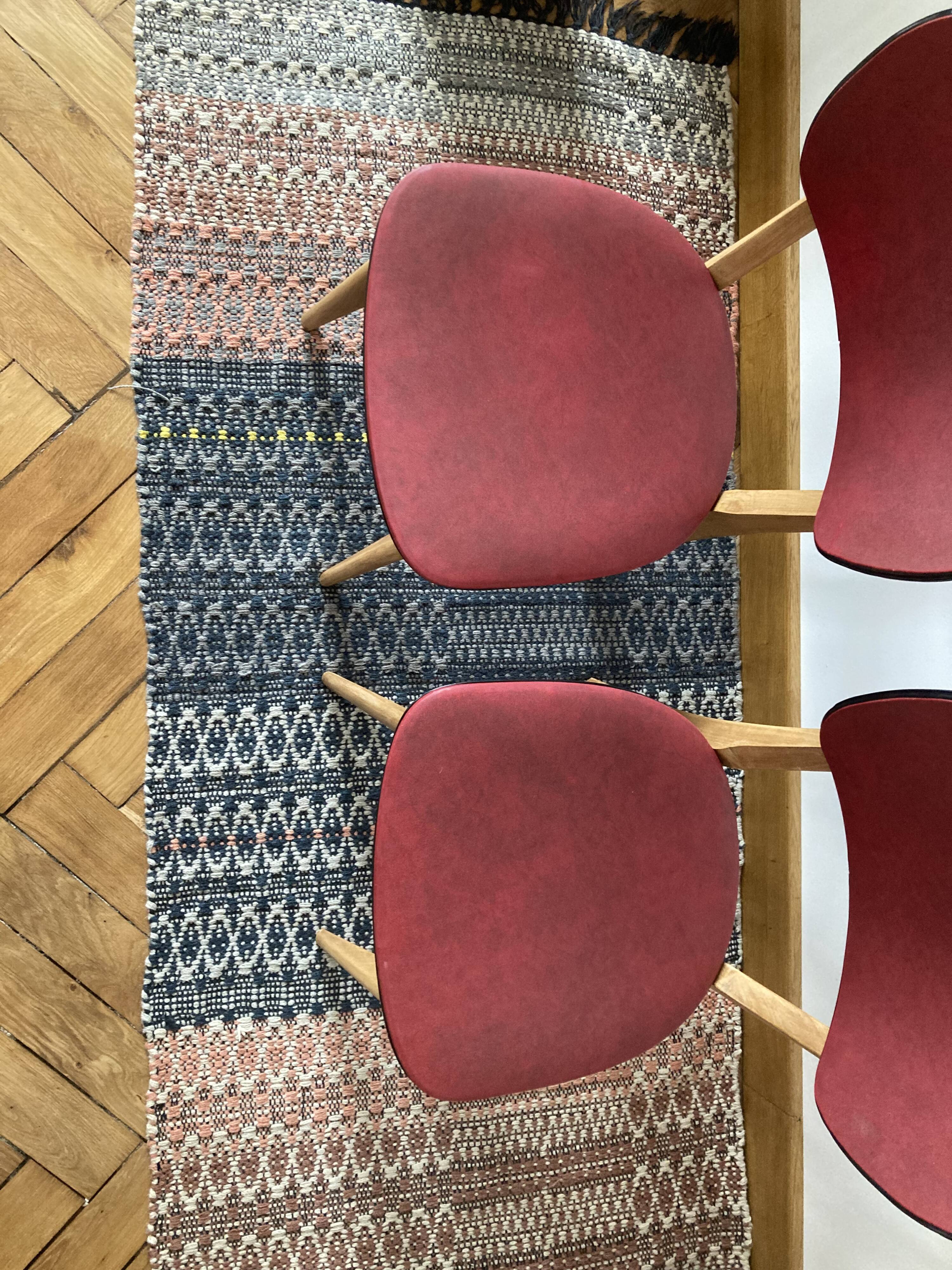 Pair of red skai chairs