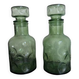 2 carafes en verre, années 70