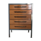 Commode industrielle en métal et bois