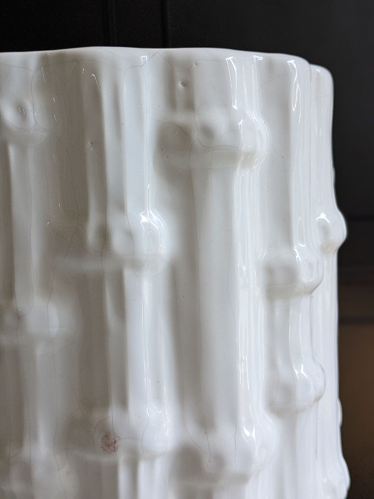 Vintage Italian ceramic cache pot "bamboo"