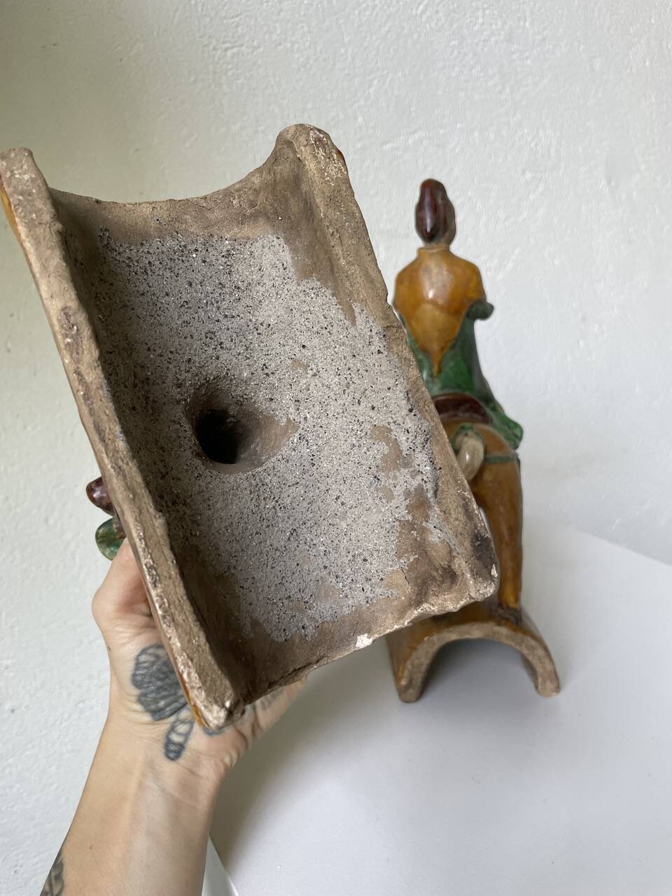 Ming period terracotta equestrian ridge tile