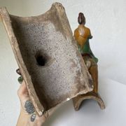 Tuile faitière équestre terre cuite époque Ming