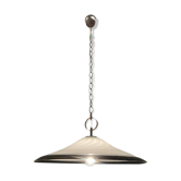 Italian Black and White Light Pendant in Murano Glass