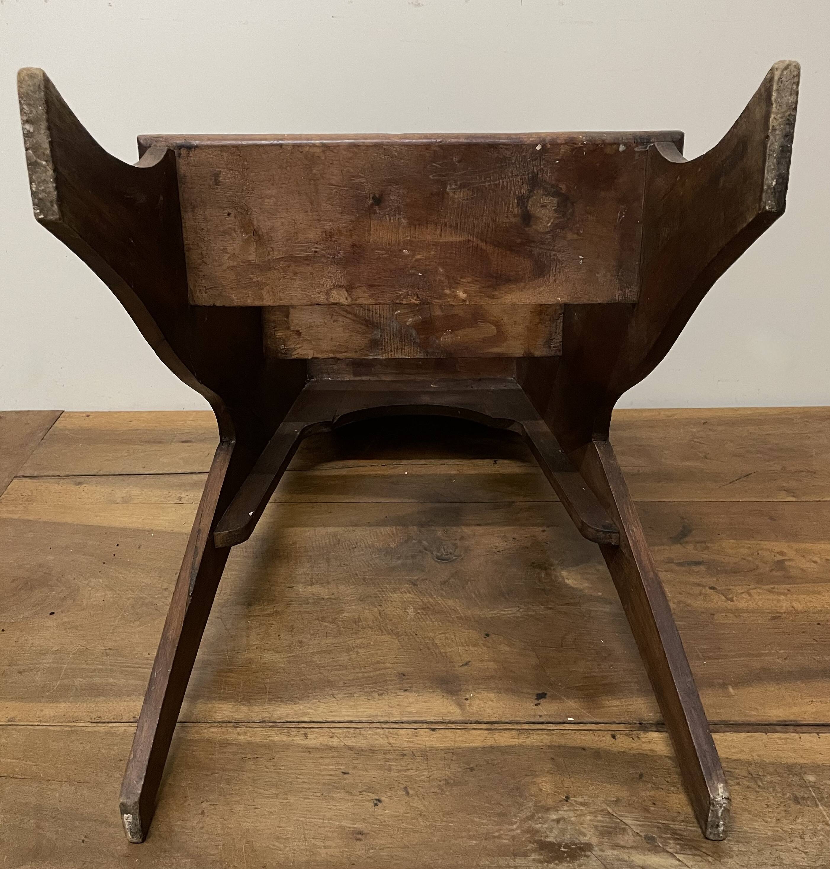 Walnut bookcase step stool