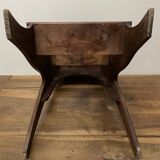 Walnut bookcase step stool