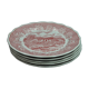 5 red English Landscape pattern dinner plates
