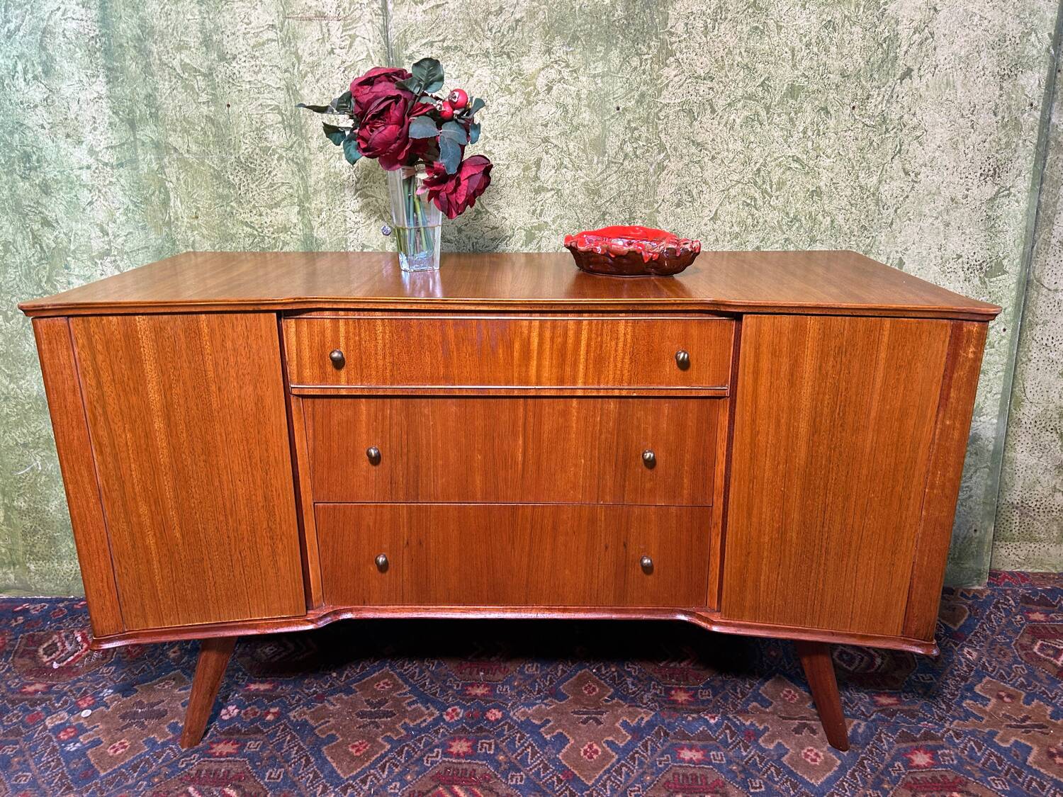 Mid century retro vintage teak small sideboard by William Lawrence 1960