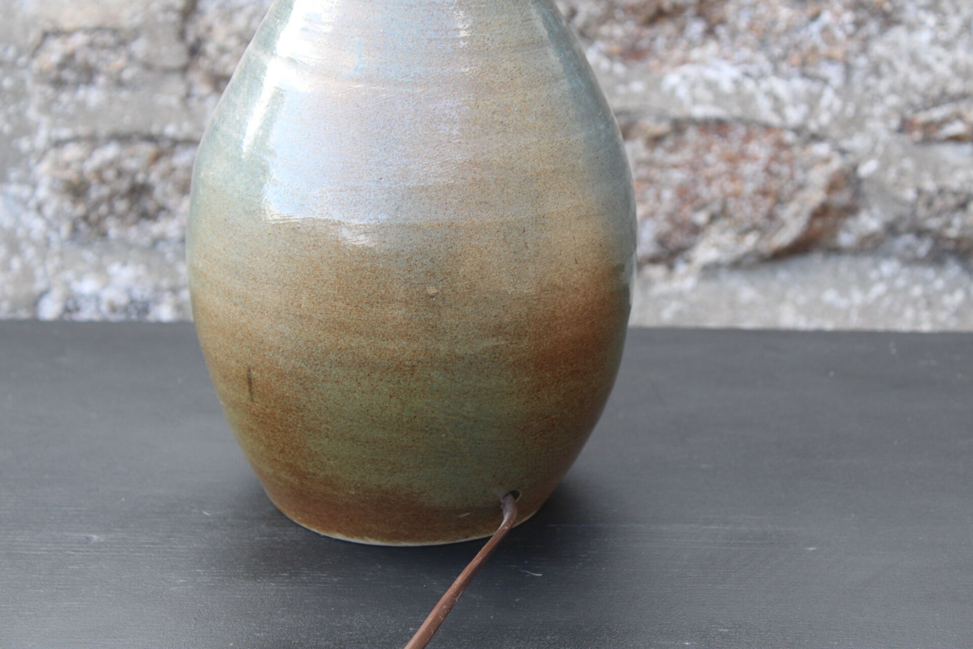 Ceramic lamp and rope shade