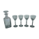 Carafe and its 4 glasses on foot