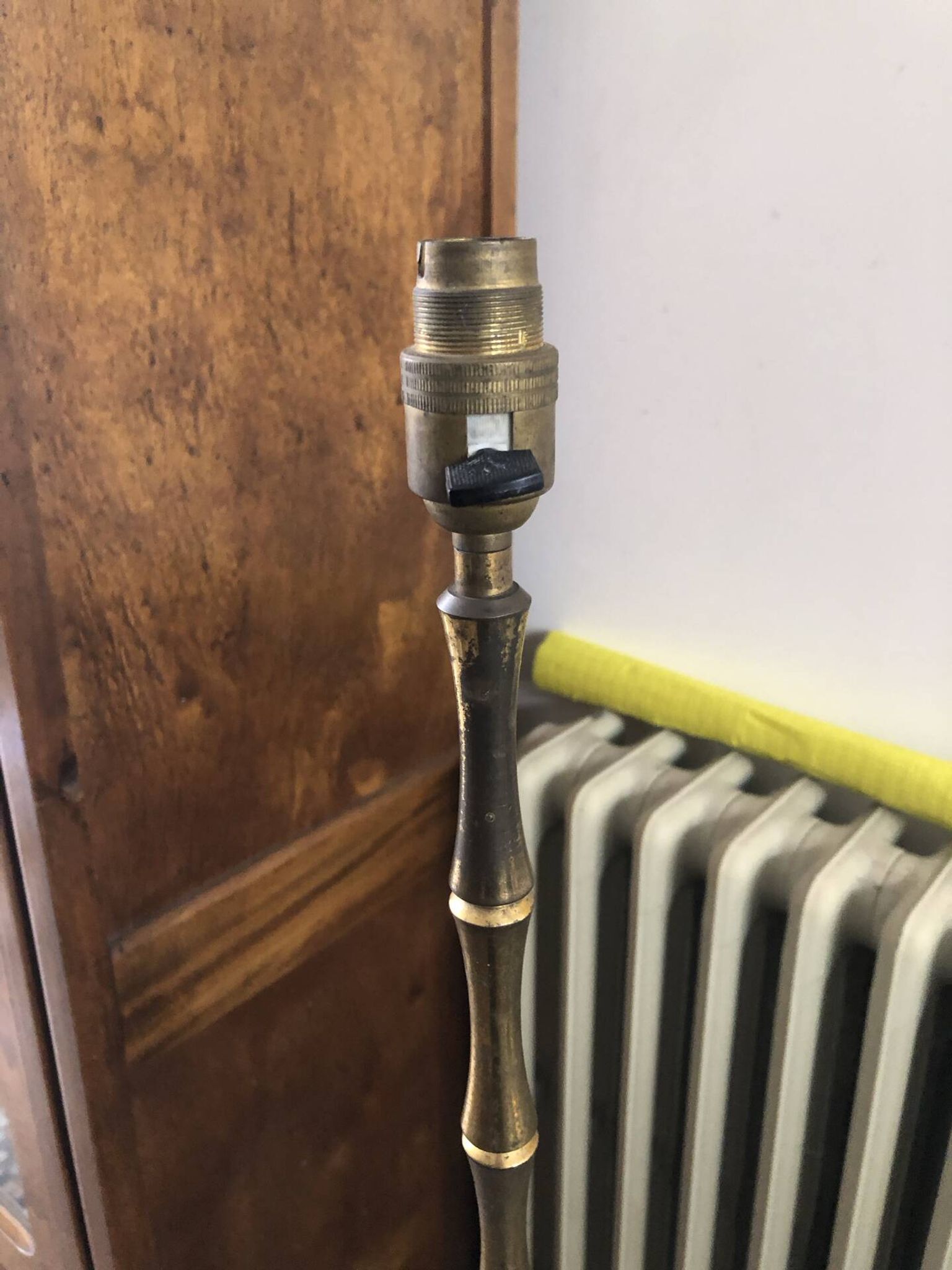 Vintage 1950s faux bamboo floor lamp