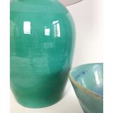 Vintage enamelled ceramic lamp