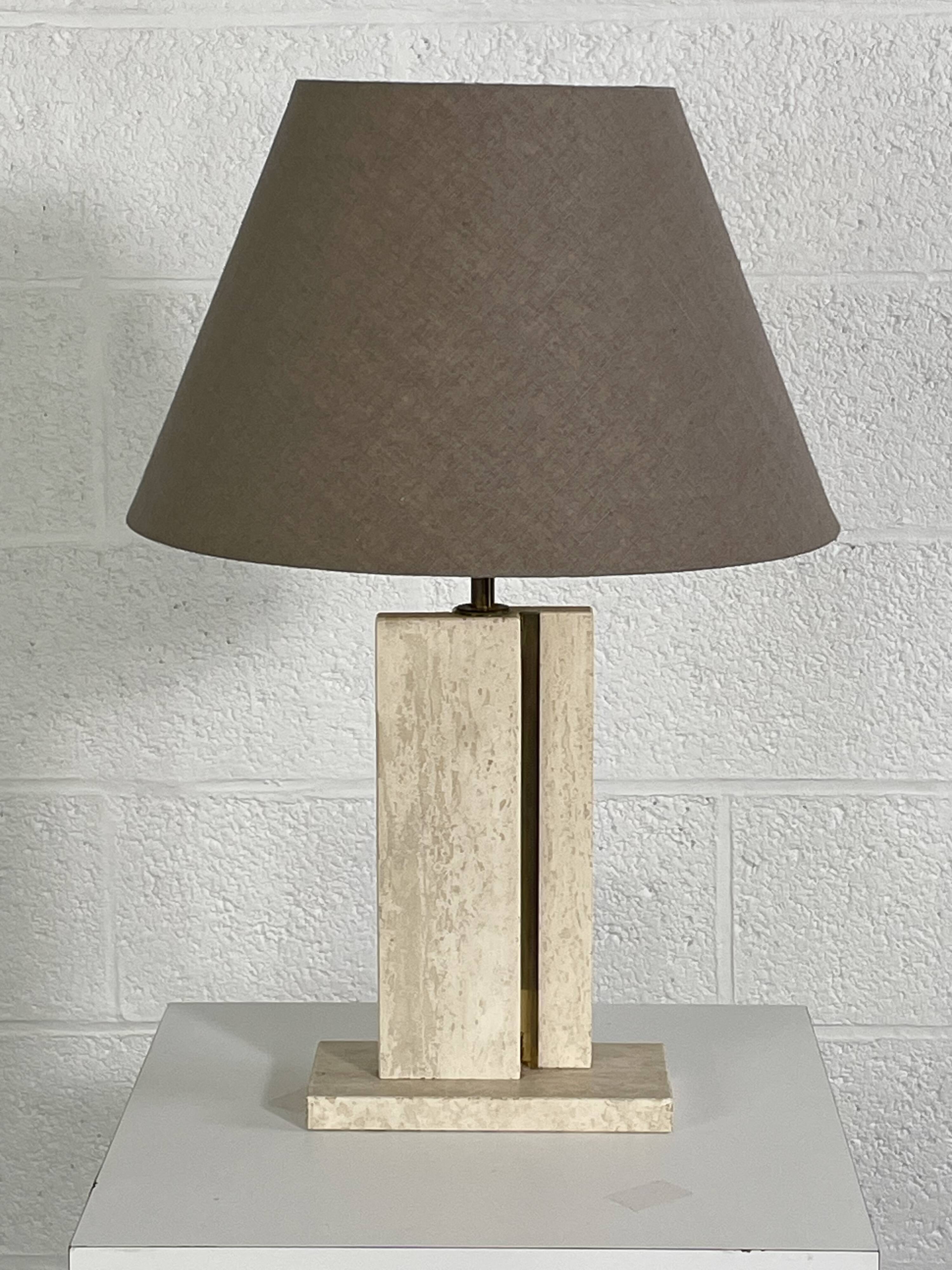 vintage marble and brass lamp
