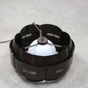 Vintage Italian Metal and Opaline Glass Pendant Lamp, 70s