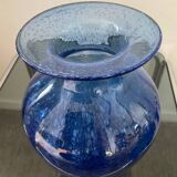Vase vintage en verre bullé