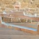Blue wooden wall shelf