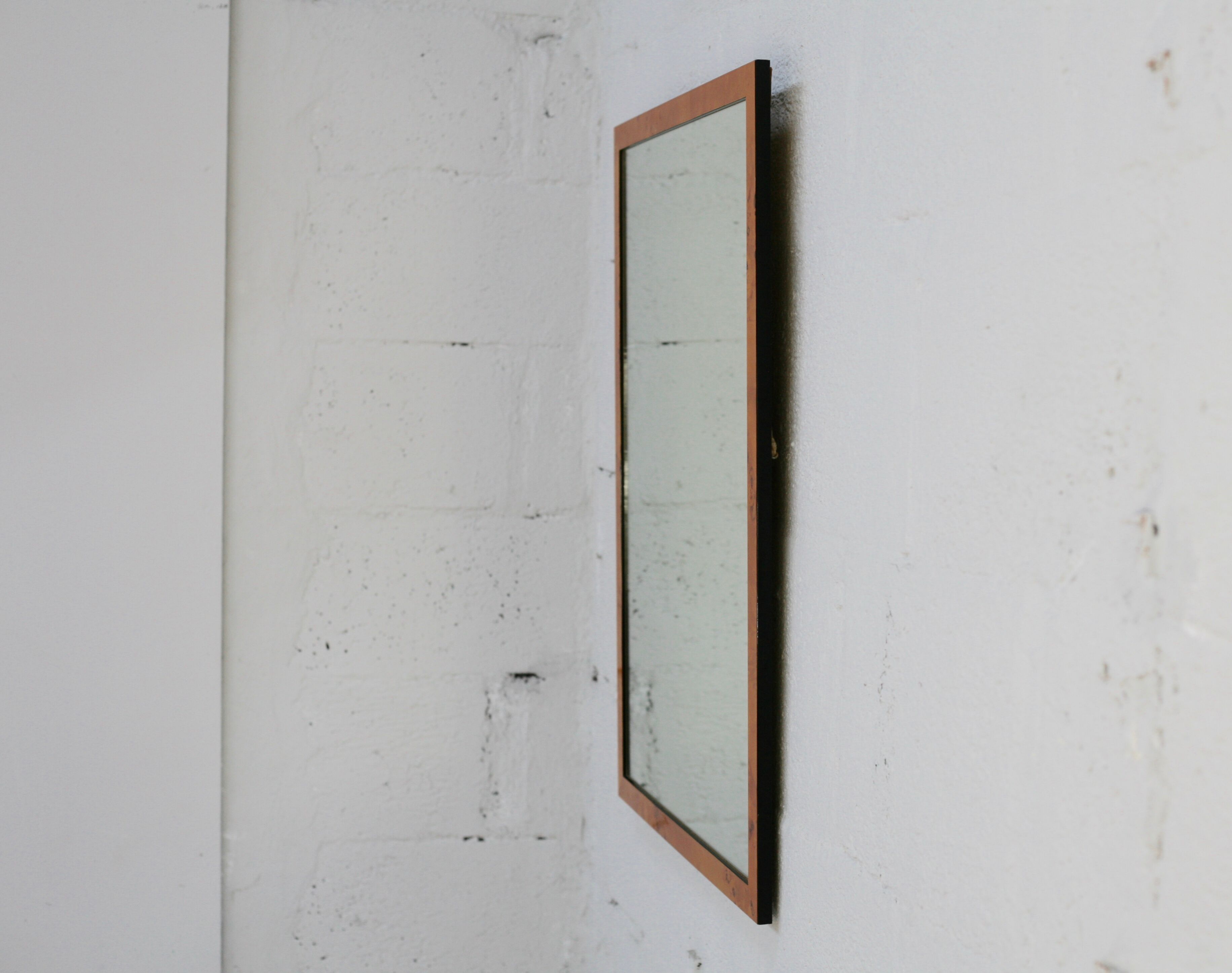 Mirror in wooden "magnifying glass". france, circa 1970