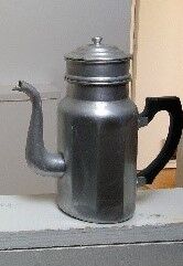 Old aluminum coffee maker