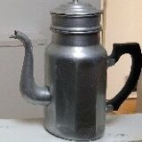 Old aluminum coffee maker
