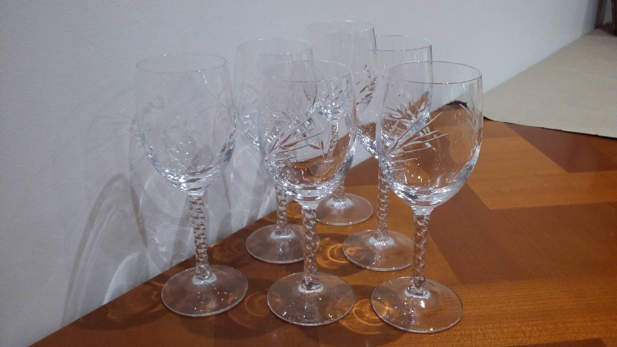 Très Joli Série De 6 Verre A Vin Blanc Epi Fleury En Cristal D'arques