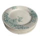 8 Terre de fer plates Anémones Bertrand Bordeaux old in green ceramic decorated with flowers