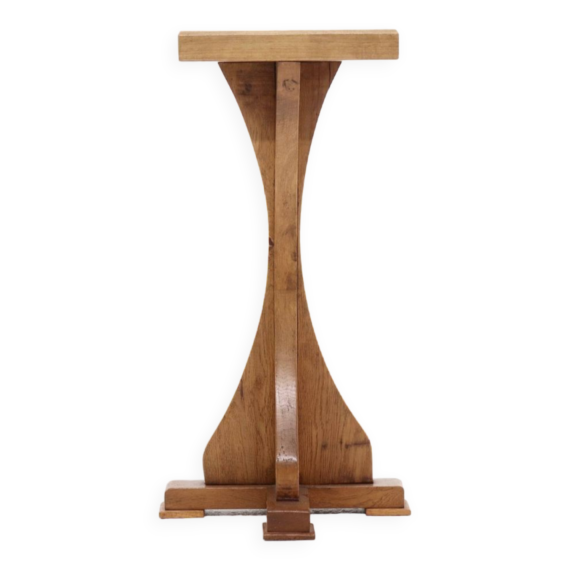 Sculptural Oak Pedestal Side Table 1950s