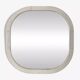 Scandinavian Space Age mirror in patinated white wood, 1970s