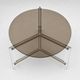 Vintage round coffee table in smoked glass and plexiglass – 1970s