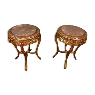 2 Gilded Louis XV Style Tables