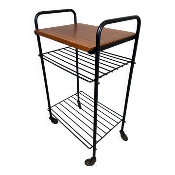 Vintage side table/70s trolley in teak