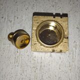travertine and brass lighter 1960 1970 italy