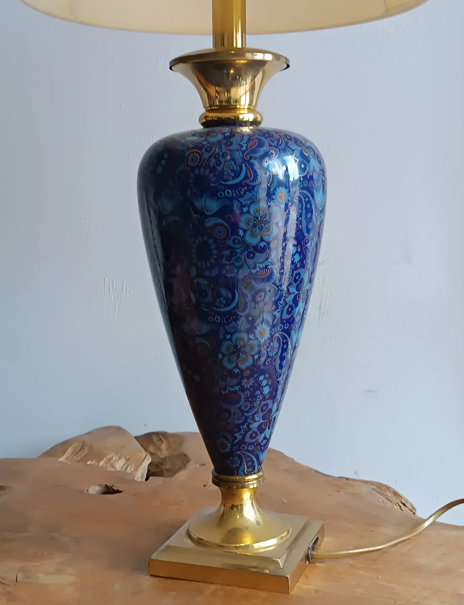 LE DAUPHIN lamp in vintage ceramic and brass