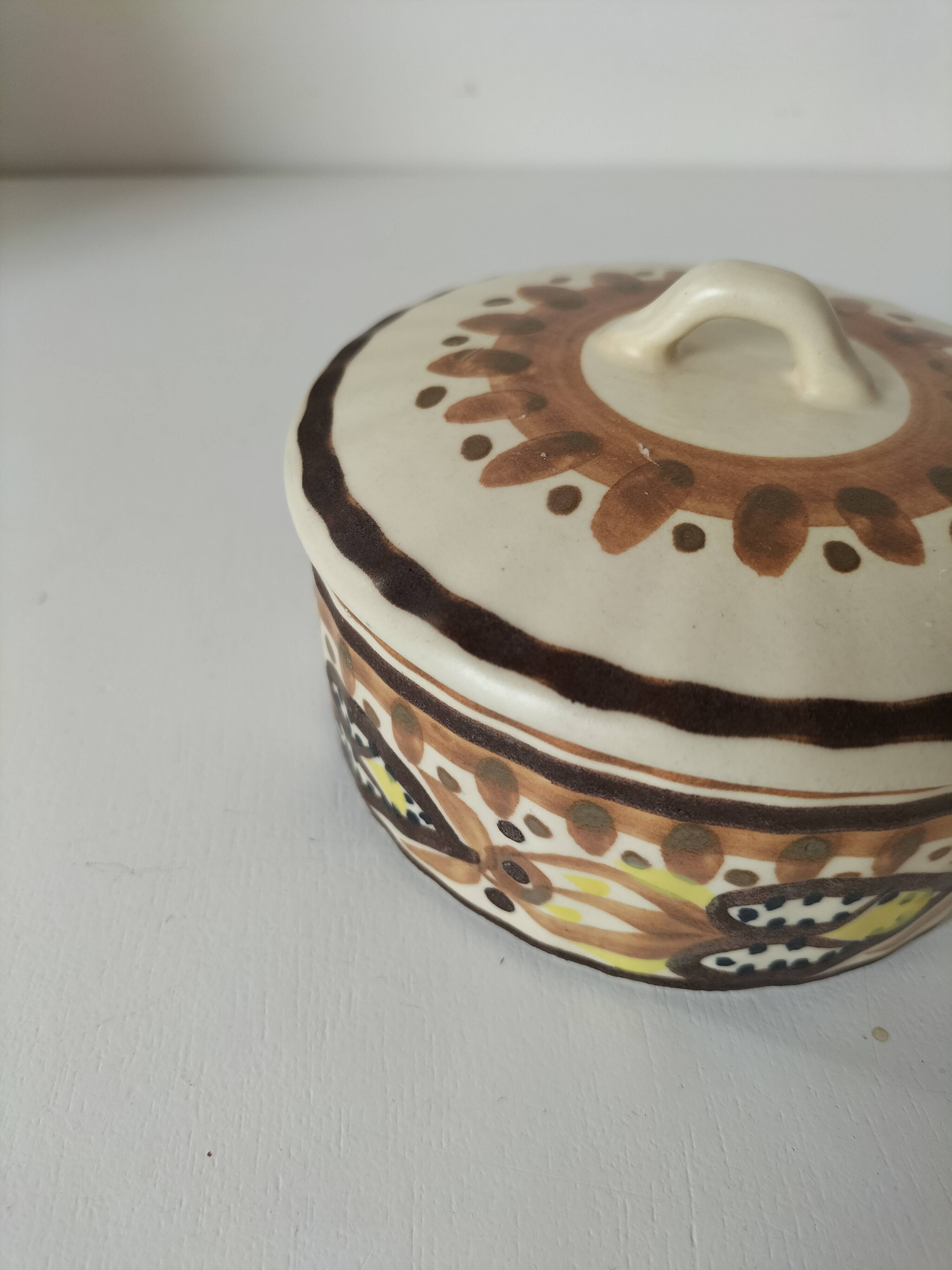 HB Quimper geometric design 70s bonbonnière