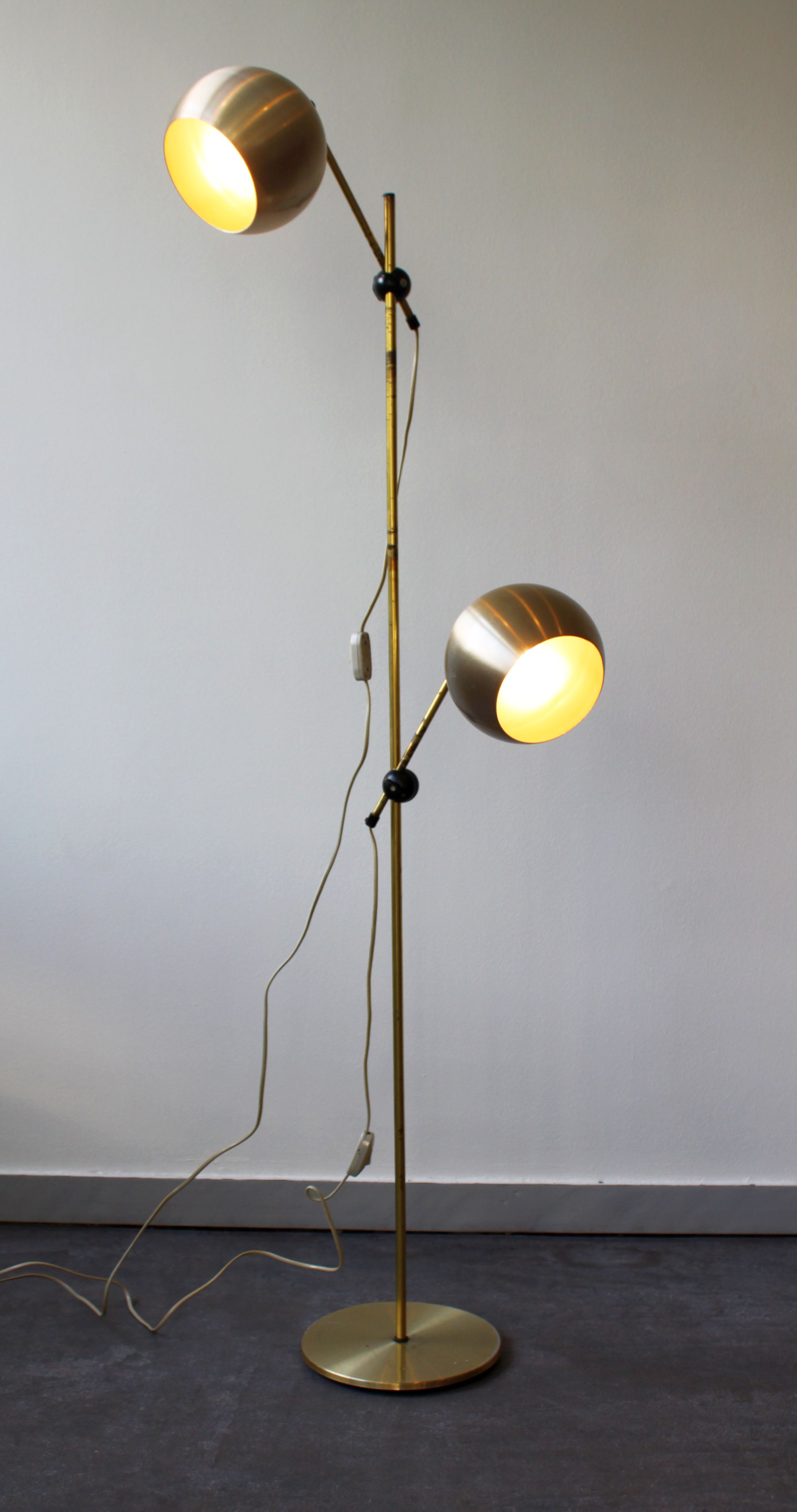 Floor lamp 2 globes, Herda, 1946