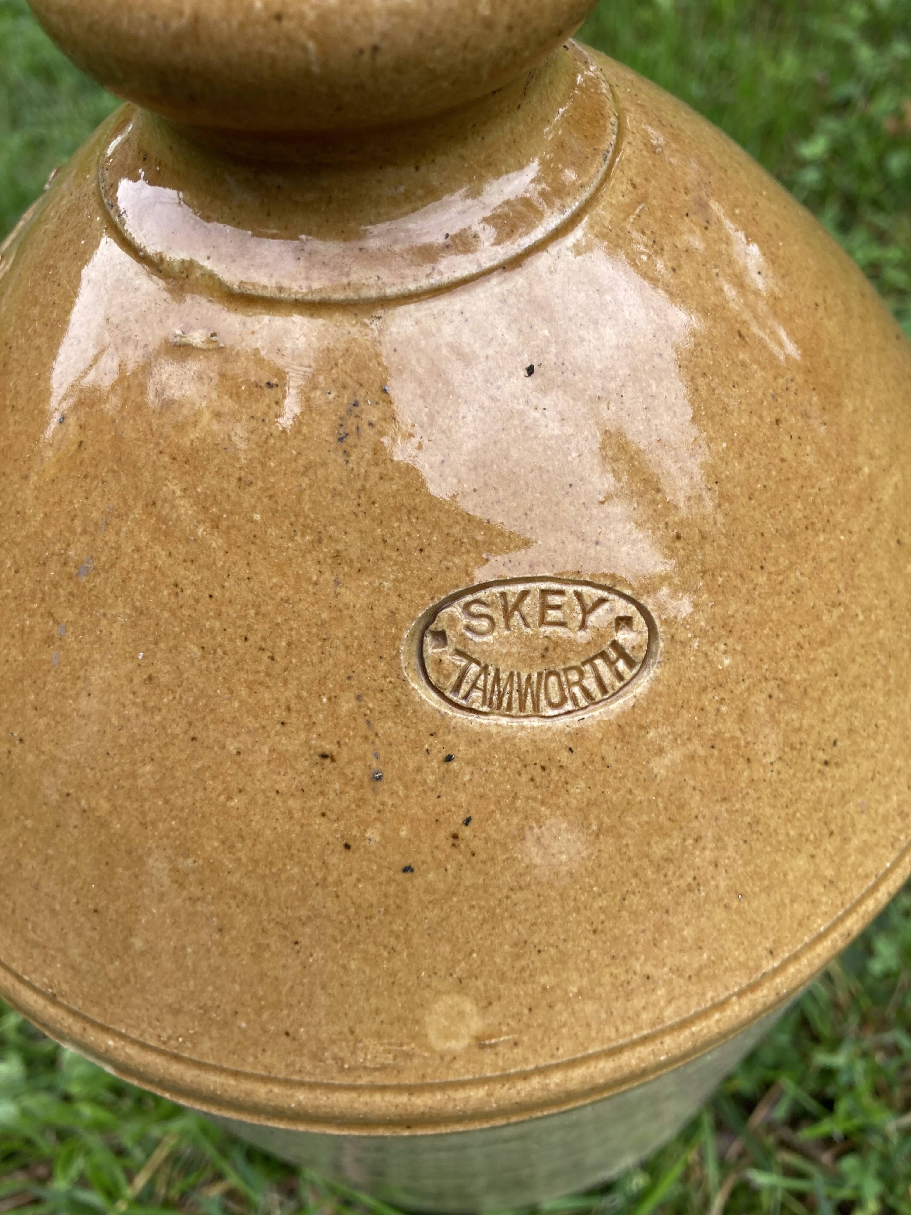 Large glazed stoneware bottle -SRD Skey Tamworth - Rum jug