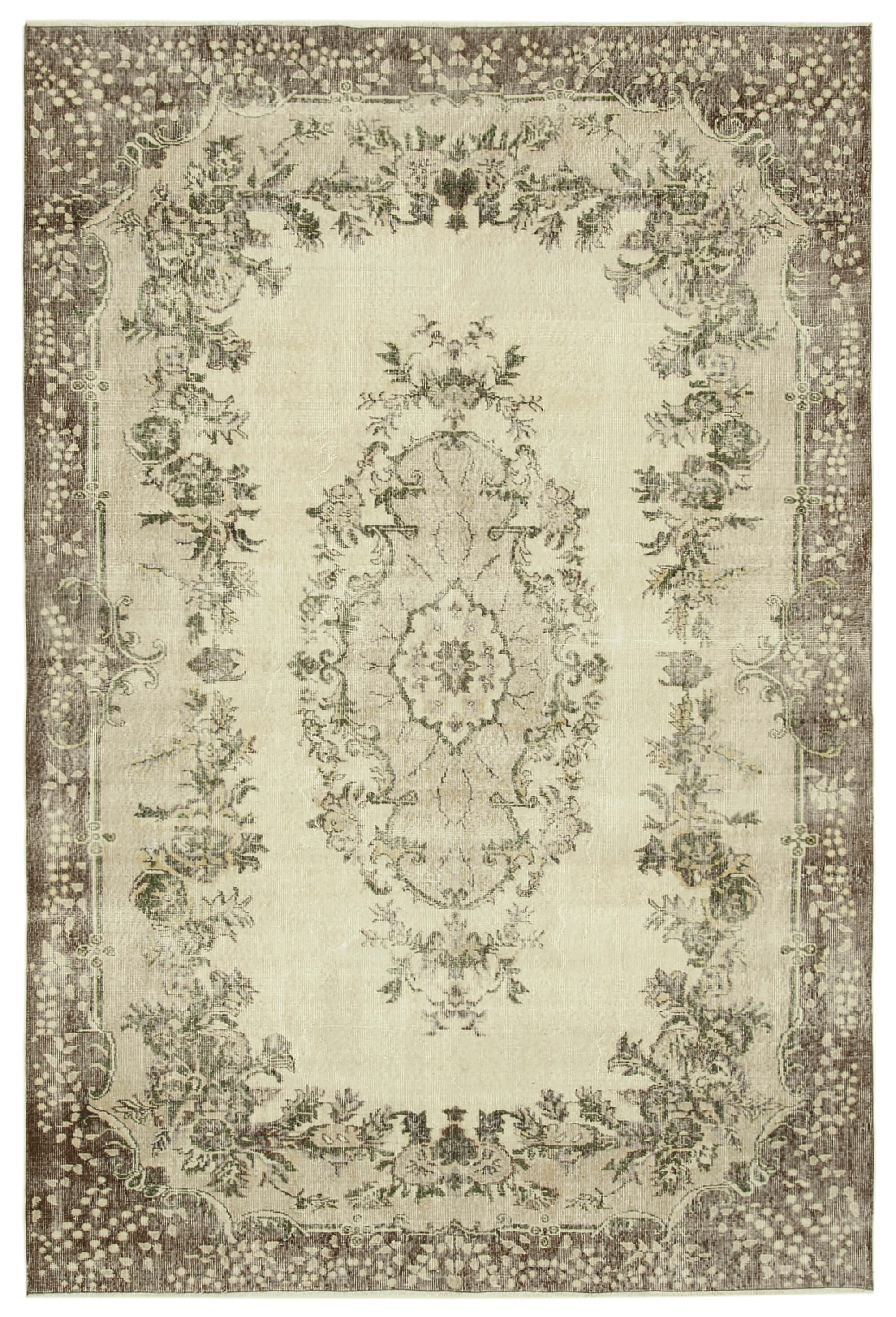 Hand-knotted turkish beige carpet 209 cm x 309 cm