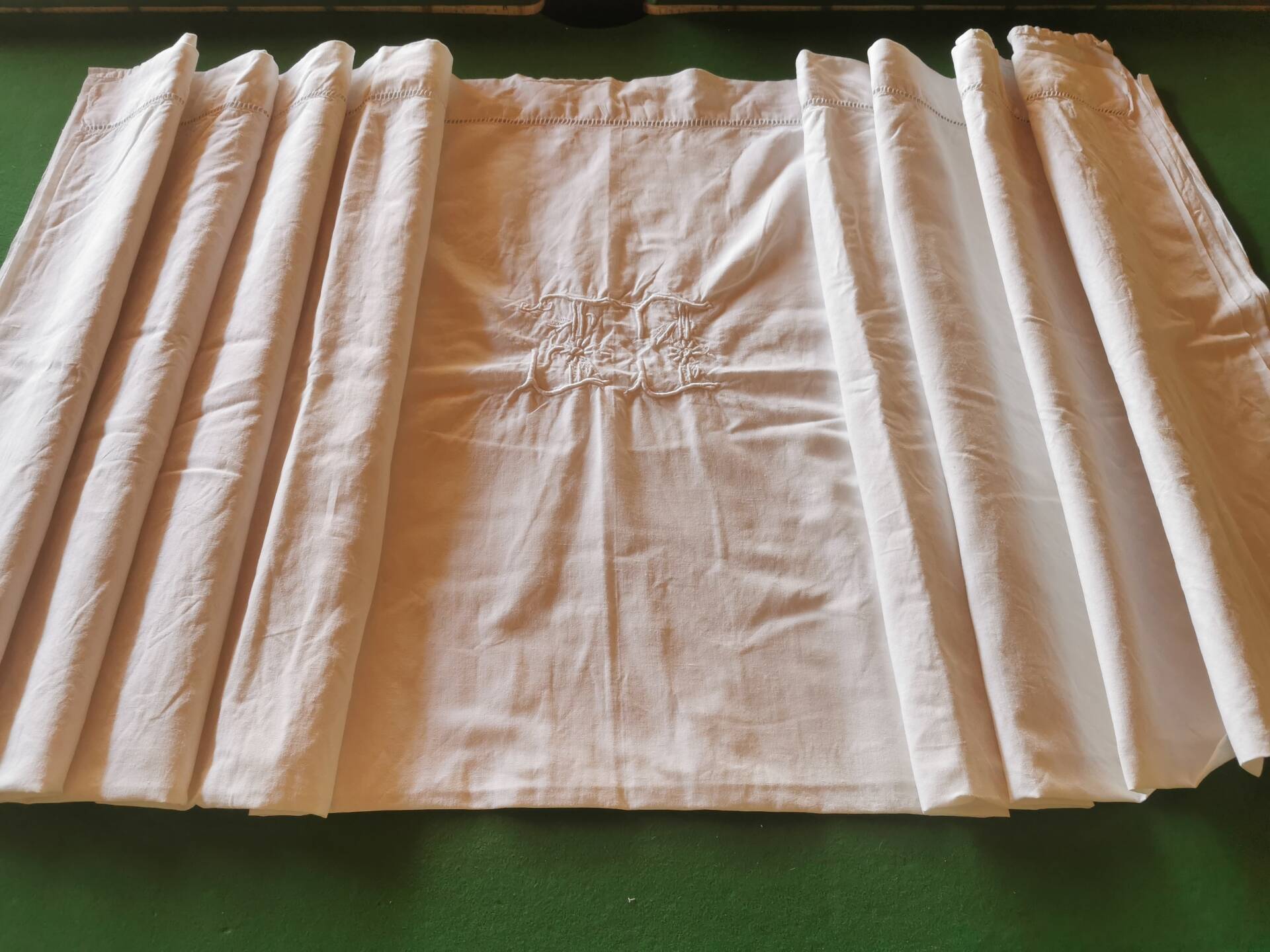 Old monogrammed fabric